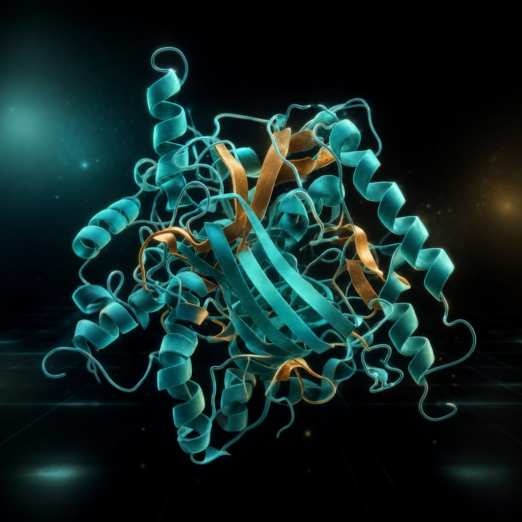 Predicted 3D protein structure, visualized in-browser